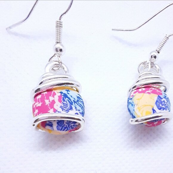 Vibrant colorful Viva Bead drop earrings.  60% off Retail Pricing!! - Picture 4 of 6